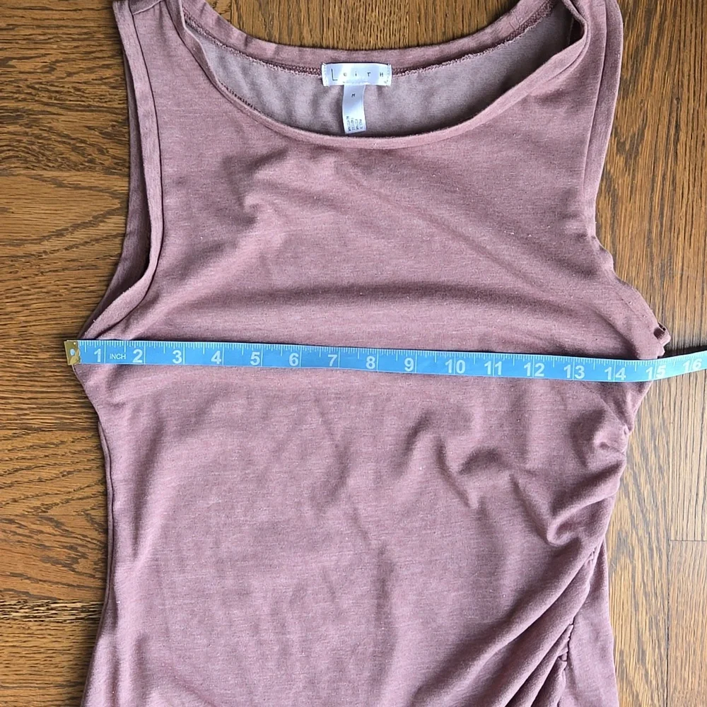 Leith Mauve Ruched Body Con Tank Dress, M